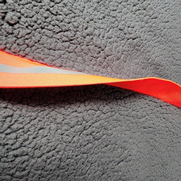 Express full zip hoodie deep pile sherpa front pockets safety stripe pink M/L - Picture 9 of 16